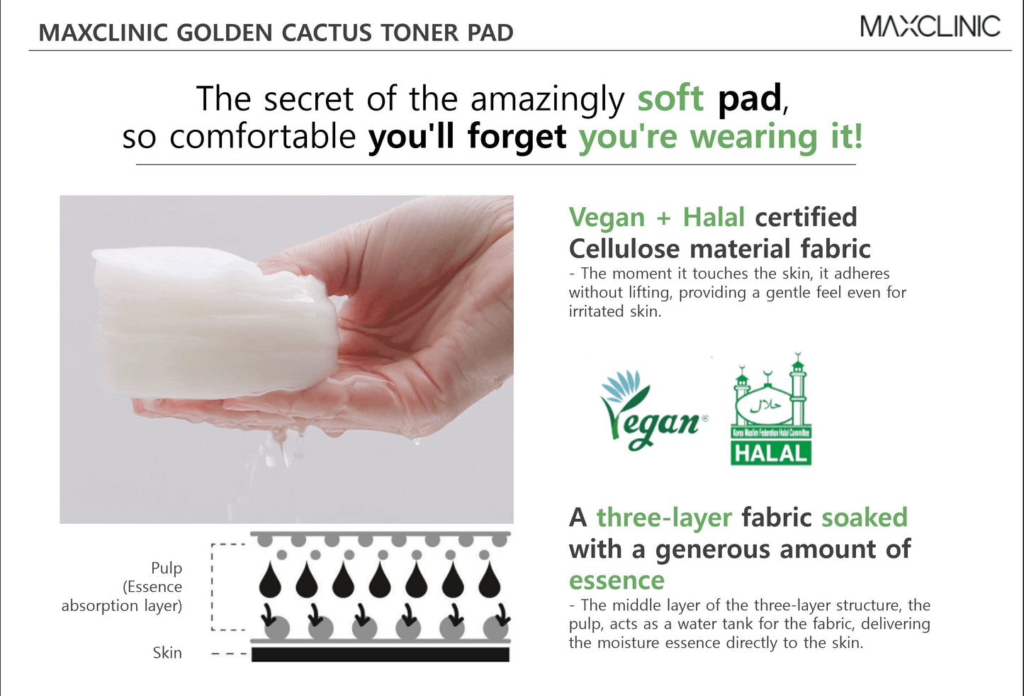 MAXCLINIC GOLDEN CACTUS TONER PAD 60ea 150ml