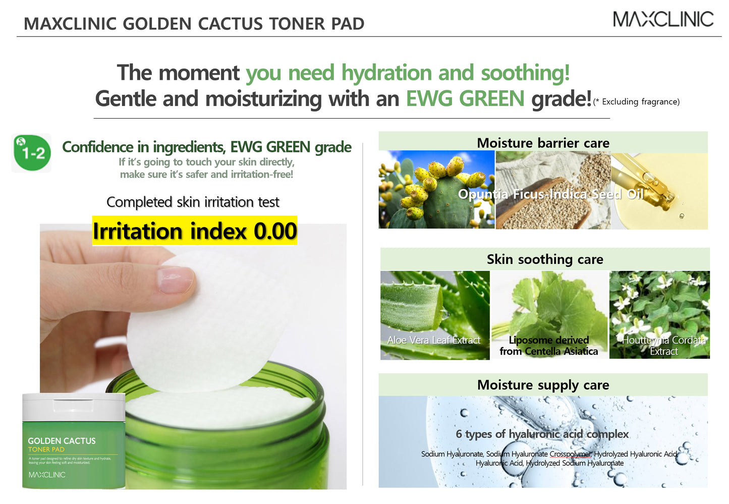 MAXCLINIC GOLDEN CACTUS TONER PAD 60ea 150ml